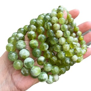Jewelry 7A Natural Green Grape Milk-Covered Xiuyu Jade <b>Beads</b> Round <b>Bracelet</b> Individually Packaged Jinhua Floating-Flower Gift Na - Product Image 4