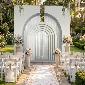 LEDA Factory Custom Wedding Event White Elegant Pvc Arch Door Decorative <b>Backdrop</b> Wedding Arch <b>Backdrop</b> For Stage - Product Image 6