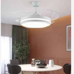 พัดลมเพดานไร้ใบพัด22นิ้วรีโมทคอนโทรลทันสมัยพร้อมไฟ LED สำหรับห้องนั่งเล่นโครงสร้างโลหะรับประกัน5ปี - Product Image 6