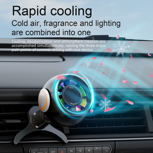 Ventilador de Carro com Aromaterapia, Luz Noturna LED e Mini Ventilador de Resfriamento com Clipe para Saída de Ar - Product Image 1