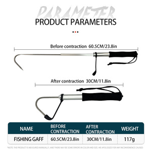 Hameçon de pêche <span class=keywords><strong>télescopique</strong></span> en acier inoxydable, hameçon, matériel personnalisable, gof - Product Image 6