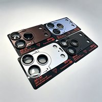 360 °   Protection intégrale d'objectif d'appareil photo avec béquille, cadre métallique mat, film anti-reflet AR AF, vente en gros pour iPhone 18 Pro, Pro Max, 17 Pro