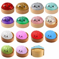 Jouet souple personnalisé en forme de boulette avec visage amusant, en TPR, à remontée lente, anti-stress, assortiment aléatoire, pour cadeaux de fête, vente en gros