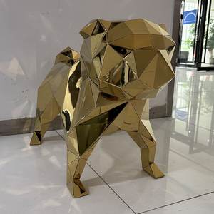 Ornement de jardin bouledogue britannique Statue Pas Cher Acier inoxydable inoxydable 50 70 80 Cm Chien Bouledogue Anglais Sculpture - Product Image 4