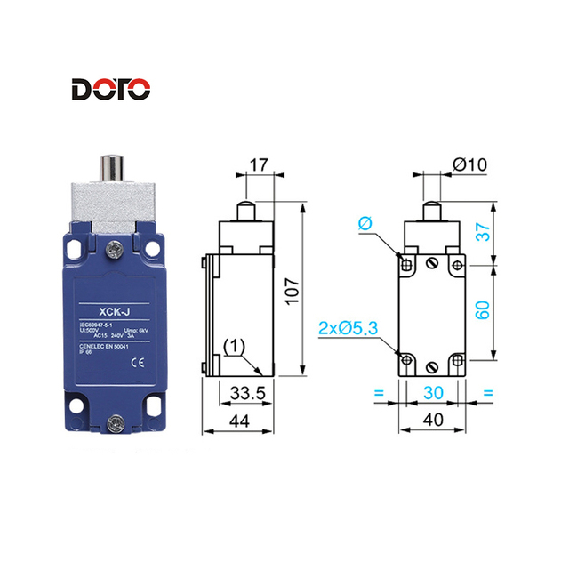 XCK-J161 Limit Switch 1NO+1NC IP66 Waterproof Dustproof with Silver Contact Point for Industrial Automation