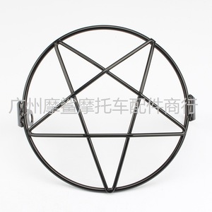 Cubierta de malla para faro de motocicleta Moshark, diseño de armadura de caballero de estilo retro de hierro para modelos GN CG125 Baboon - Product Image 4