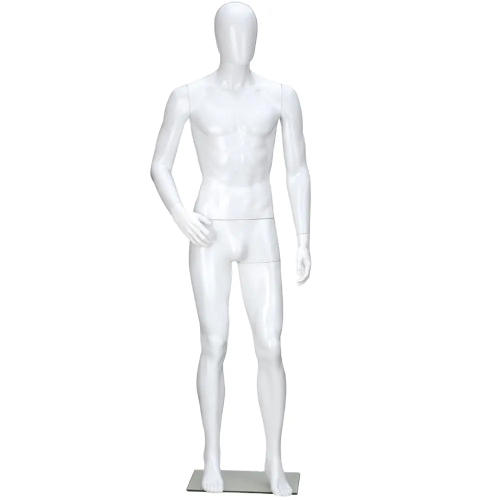 Fashion Wholesale Standing Glossy White Plastic Mannequin Male
