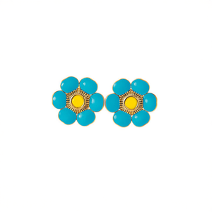 Fashion <b>Stud</b> <b>Earrings</b> 316L Stainless Steel PVD Gold Plating Sustainable Resistant Flower Design - Product Image 2