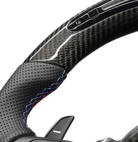 Volant en cuir en fibre de carbone avec LED pour véhicules F10/F30/F20/E92/E60/X6/E71/X5/M3/M4/M6/M2/M5/X3 - Style sport