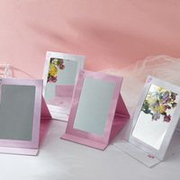 Miroir de maquillage fraise miroir portable, miroir de maquillage pliable de table de dortoir pour étudiants