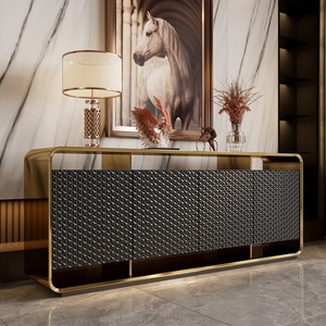 Aparador de Madera Maciza de Estilo Moderno Italiano Minimalista para el Hogar, Mueble para Sala de Estar, Dormitorio Decorativo, Gabinete de Almacenamiento - Product Image 1