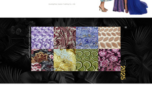 Bán buôn Top-End handmade thêu Handmade Đính cườm Burgundy vải ren - Product Image 6