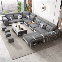 Ensemble de Canapé d'Angle Moderne en Tissu, Meuble de Salon Idéal pour Petits Espaces, Design Simple de Canapé Sectionnel en Forme de L