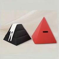 Boîte pyramidale en carton pour traiteur, pâtisserie, gâteau, dessert, plateau artisanal, plateau de présentation, boîte bento, emballage alimentaire personnalisé, boîte pyramidale