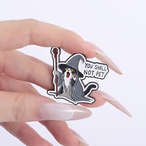 لا يجوز لك حيوان أليف دبوس المينا دبوس بروش القط مضحك اقتباس سحري هدية مجوهرات للأصدقاء والمعجبين - Product Image 4