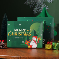 Set Handuk Kotak Hadiah Natal Santa Snowman Pohon Natal Handuk Lipat, Hadiah Liburan untuk Pesta Natal Logo Kustom Tersedia