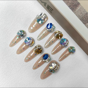 Giá Thấp Bán Buôn Chất Lượng Tốt Nhất Nghệ Thuật Móng Tay Handmade Báo Chí Trên Móng Tay 10 Pcs Nhân Tạo Móng Tay Dài Ngắn Báo Chí Trên Móng Tay - Product Image 6