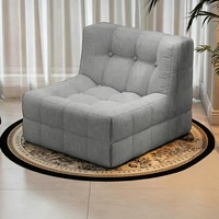 Canapé modulaire simple compressé sous vide, en velours côtelé gaufré et capitonné, fauteuil de sol paresseux sans cadre en éponge pour salon