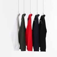 Sweat-shirt à col polo zippé pour homme RUICHI, en coton mélangé lourd 380 GSM, style américain, décontracté, preppy