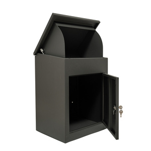 yako new black outdoor stainless steel or steel mail letter large parcel box drop box