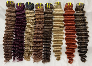 Drops hipping Schuss Echthaar verlängerungen Raw <span class=keywords><strong>Virgin</strong></span> Brazilian Hair Bundle Raw Deep Wave Bundles - Product Image 6