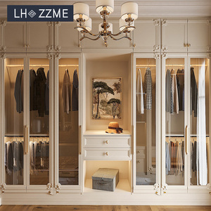 Armoire ouverte en bois, design italien moderne, <span class=keywords><strong>meuble</strong></span> de rangement pour <span class=keywords><strong>chambre</strong></span> d'hôtel avec grande capacité et <span class=keywords><strong>étagère</strong></span>s réglables - Product Image 2