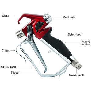 Pistola <span class=keywords><strong>de</strong></span> Pintura sin Aire <span class=keywords><strong>de</strong></span> Alta Resistencia, Color Rojo, <span class=keywords><strong>de</strong></span> Alta Presión, Construcción <span class=keywords><strong>de</strong></span> Acero y PP, con Junta Giratoria, Herramienta Manual para Pulverización sin Aire - Product Image 1