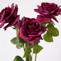 Vente flash : rose noire artificielle en latex, toucher réaliste, 65 cm, pour décoration de mariage, de maison ou de table