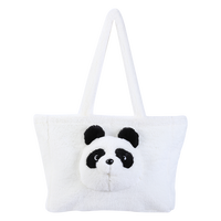 Sac fourre-tout en peluche 3D interactif mignon, sac à bandoulière doux et moelleux avec tête d'animal amovible, cadeau pour enfants et filles