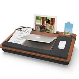 Home Office Lap Desk Fits up to 17 Inches Laptop with Cushion Wrist Rest, Mouse Pad, Tablet and Phone Holder