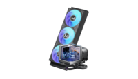 Refroidisseur AIO TCOMAS EXIT D3 360 avec trois écrans LCD de 3,95 pouces, 350 W TDP, 90 °   Radiateur pliable ARGB 360 mm pour PC de jeu, refroidissement par eau