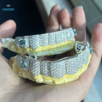 Authentique bijoux fins en argent sterling 925, grillz classiques pavés de moissanite, logo personnalisé, service OEM, coupe Cœurs et Flèches