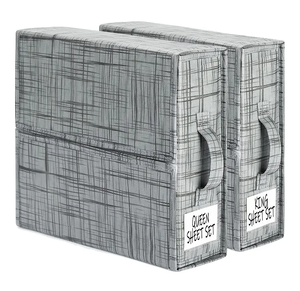 Hot Selling 3 Set Wardrobe Clothing Storage Bins Moisture-Proof Foldable Bed Sheet Storage Organizer