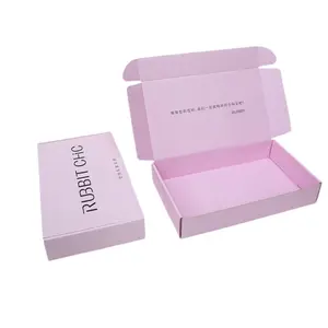 Custom Printing Pink Packaging Boxes Human Wig Hair Eyelash Gift Shipping Box Paper Box With Good Quality