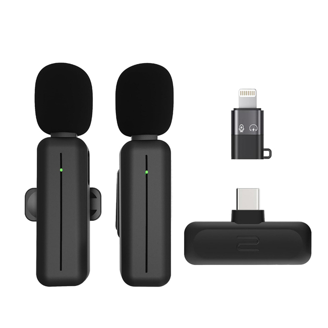 Hot Sale Portable K9 Mini Wireless Lavalier Microphone 2.4G Rechargeable Mic Lapel Lavalier Microphone for iphone Android