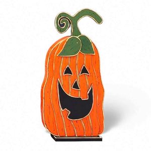 Décoration en bois de citrouille de dessin animé pour Halloween, décoration amusante de citrouille pour fête de fin d'année avec lumière - Product Image 2