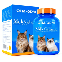 Tabletas de Calcio en Leche AINA Más Vendidas, Vitamina D3, Complejo de Vitaminas B para Gatos - Absorción Rápida, Salud Articular, Densidad Ósea, Inmunidad
