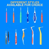 Brosse interdentaire en acier inoxydable en forme de I 2 en 1, cure-dent en plastique écologique réutilisable, soin orthodontique, nettoyage des dents, adultes, nylon