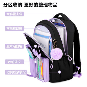 Bolsa Escolar Impermeable Grande con Múltiples Compartimentos para Niñas de Primaria y Secundaria 2026 - Product Image 2