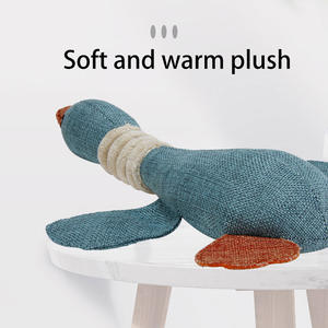Jouets pour chiens en toile de jute indestructible, jouets à mâcher de luxe en forme d'oie sauvage, jouet souple pour chien qui couine - Product Image 4