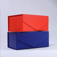 Boîte d'emballage cosmétique de style enveloppe, couleur mate personnalisée, finition rouge et bleue de qualité supérieure