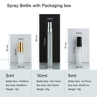 SUMEEAR Flacons vaporisateurs de parfum en verre givré de haute qualité 3/5/10 ml, réutilisables, rechargeables, flacons d'échantillon, emballage exquis