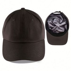Gorra de Béisbol de Algodón al por Mayor de 6 Paneles con Forro de Satén y Seda que Ayuda a Prevenir el Frizz y la Rotura, Gorra Deportiva Ajustable para Mujer, Regalo - Product Image 2