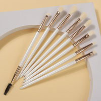 Ombre à Sourcils Cosmétiques de Voyage pour les Yeux Vente en Gros Marque Privée Premium Voyage Logo Personnalisé Ensemble de Pinceaux de Maquillage de Luxe Professionnel 8 Pièces