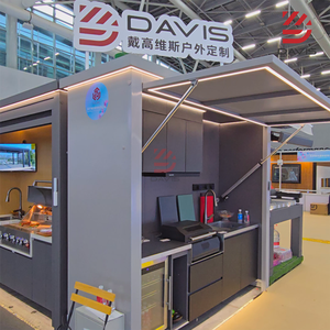 Mueble de Cocina para Exteriores, Isla de Cocina para Barbacoa con Parrilla, Fregadero, Refrigerador y Almacenamiento para Patio, Jardín, Terraza, Área de <span class=keywords><strong>Bar</strong></span> junto a la Piscina - Product Image 3