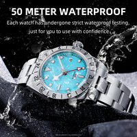 Reloj Cronógrafo Mecánico Automático para Hombre, de Moda, Analógico, de Acero Inoxidable, Movimiento SEIKO, Resistente al Agua 5BAR, Logotipo Personalizado
