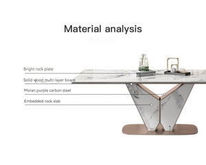 Nhà Máy Trực Tiếp Thiết Kế Hiện Đại Đơn Giản Ánh Sáng Sang Trọng Thiêu Kết Đá Hình Chữ Nhật Phòng Ăn Đồ Nội Thất Bàn Ăn Đặt 6 Chỗ Ngồi - Product Image 6