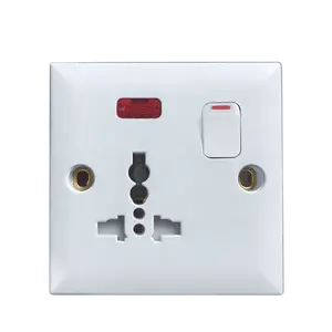 VBQN 16A 3 pin grey UK Standard Electrical Control Home Application Switches and Socket with Neon