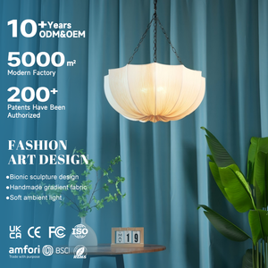 Lámpara Colgante LED Decorativa Ajustable de Tela de Alta Calidad para Sala de Estar, Hogar, Villa u Hotel - Product Image 1