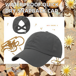 Gorras Trucker de Malla de Poliéster de 6 Paneles con Logotipo Personalizado, Deportivas, de Secado Rápido, Impermeables, con Cierre a Presión, Orificios Cortados con Láser, Visera Plana Perforada - Product Image 2